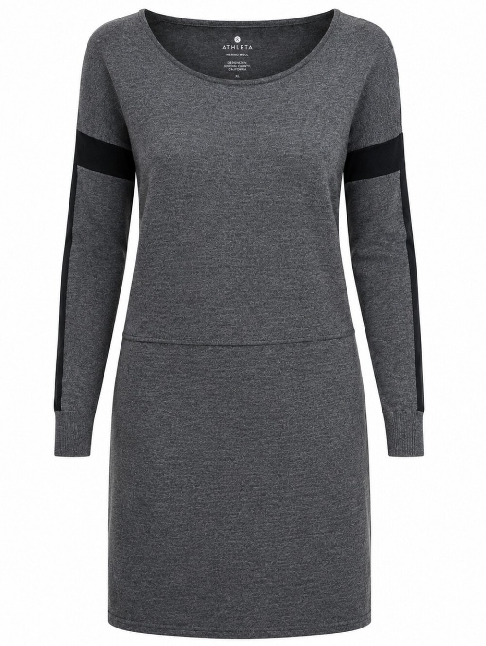 ATHLETA | Azalia Colorblock Charcoal Black Long Sleeve Merino Wool Dress | XL